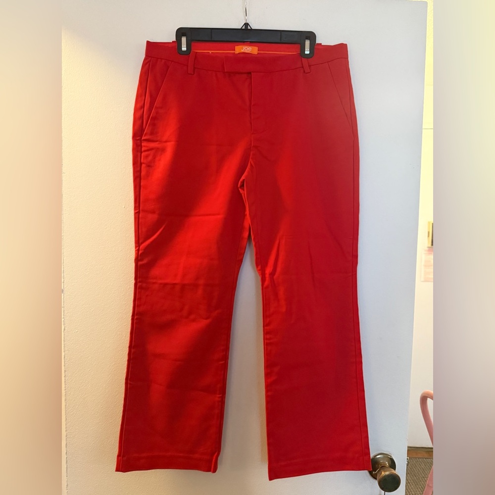 Cotton Blend Red Pants by Joe Fresh